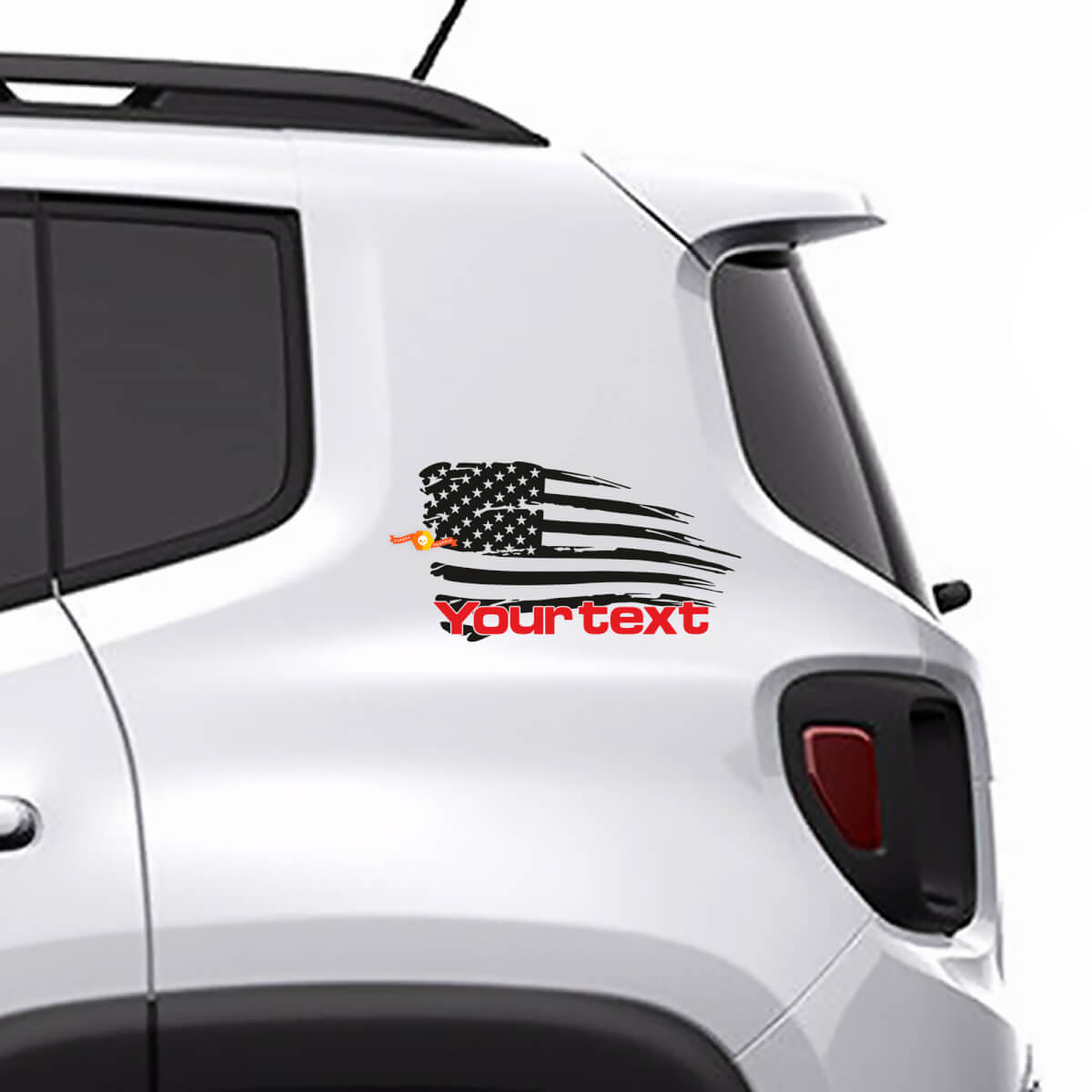 Vinilo Adhesivo Gráfico Lateral Trasero de Bandera Americana Envejecida para Jeep Renegade