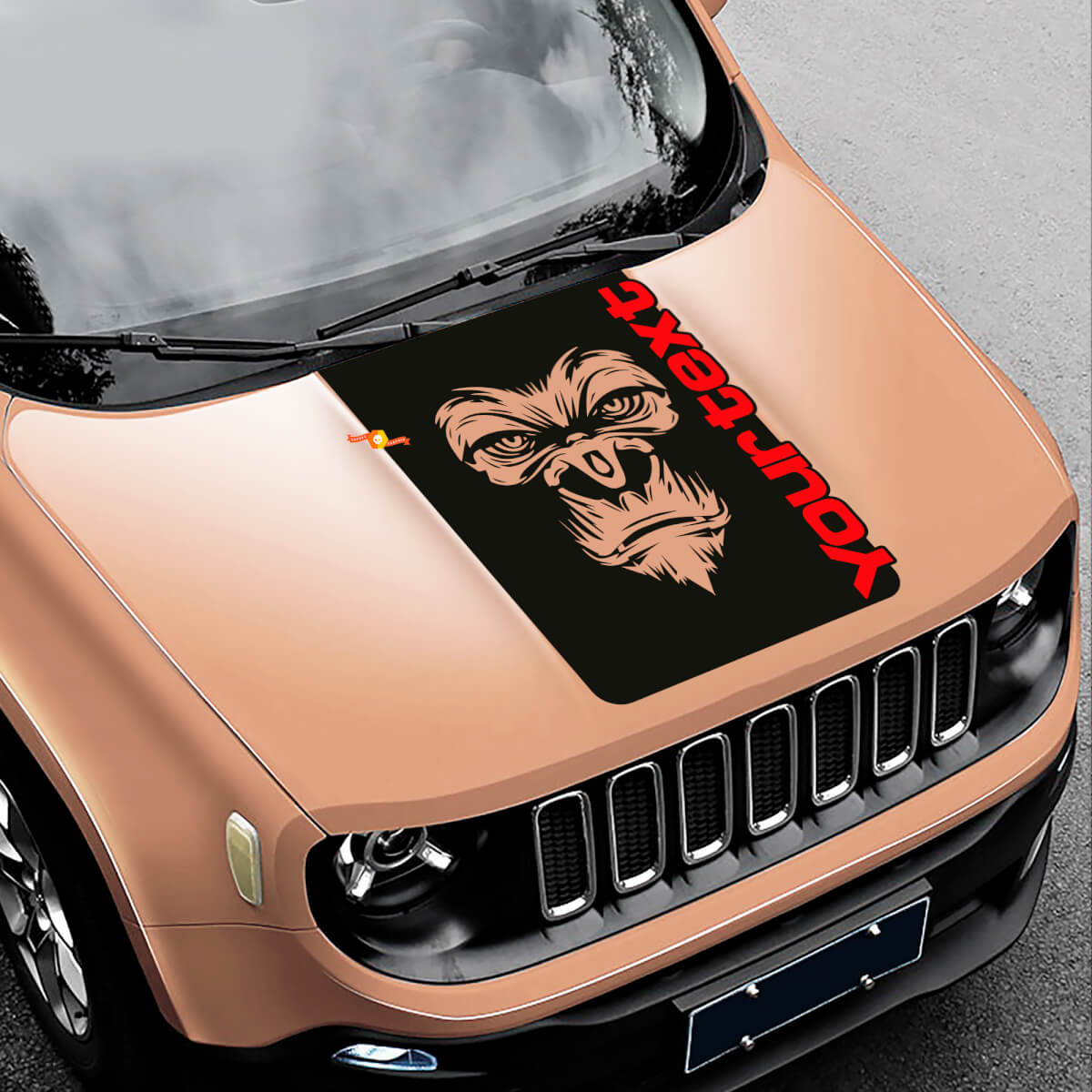 Calcomanía de vinilo con gráfico del logo Yeti Bigfoot Sasquatch para capó de Jeep Renegade