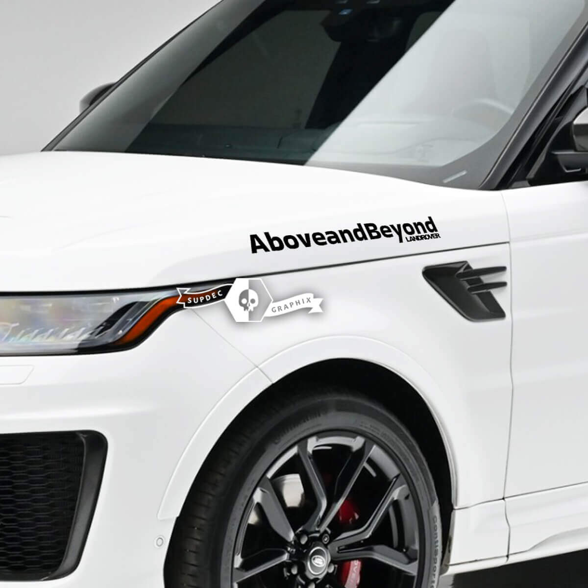 Juego de adhesivos de vinilo para letras laterales Above and Beyond para Land Rover Range Rover