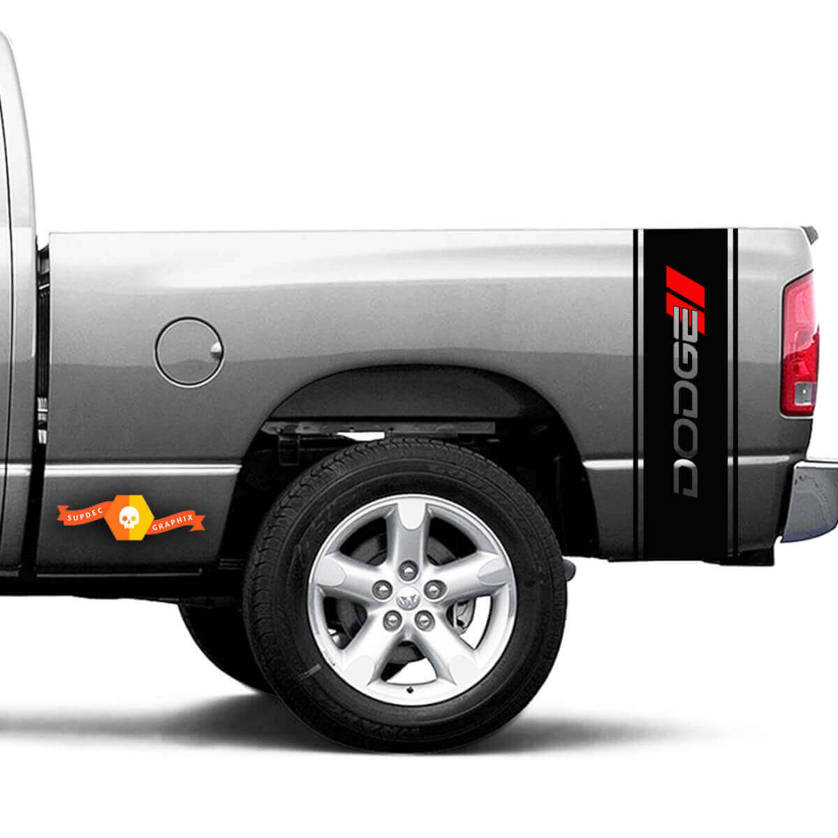 Kit de calcomanías de vinilo con franjas laterales traseras de marca para Dodge Ram 1500-3500