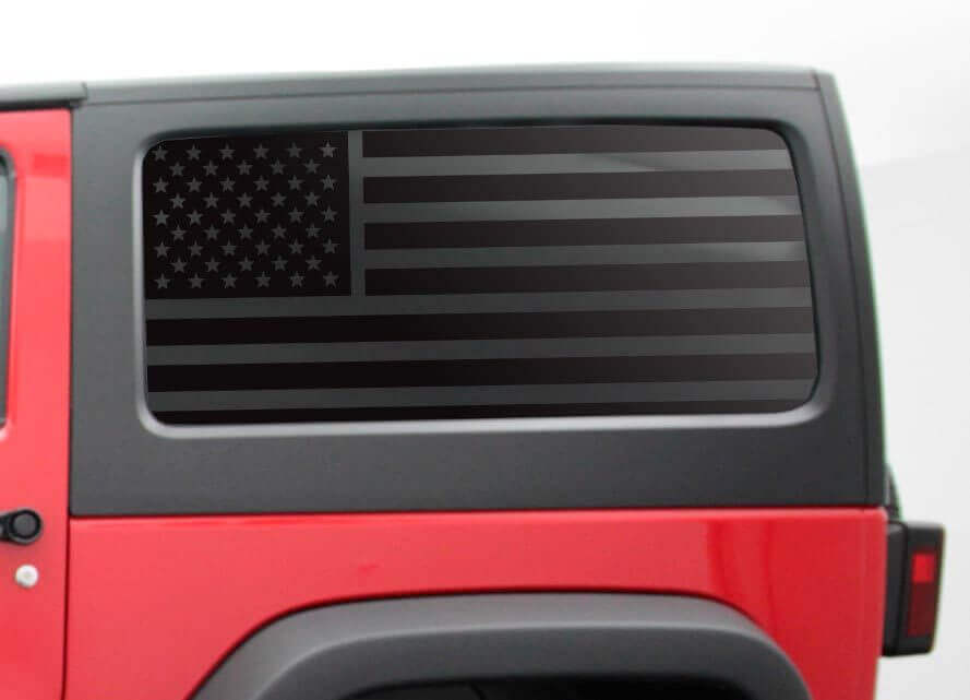 Juego de pegatinas para ventana lateral de techo duro con bandera de EE. UU. para Jeep Wrangler JK de 2 puertas