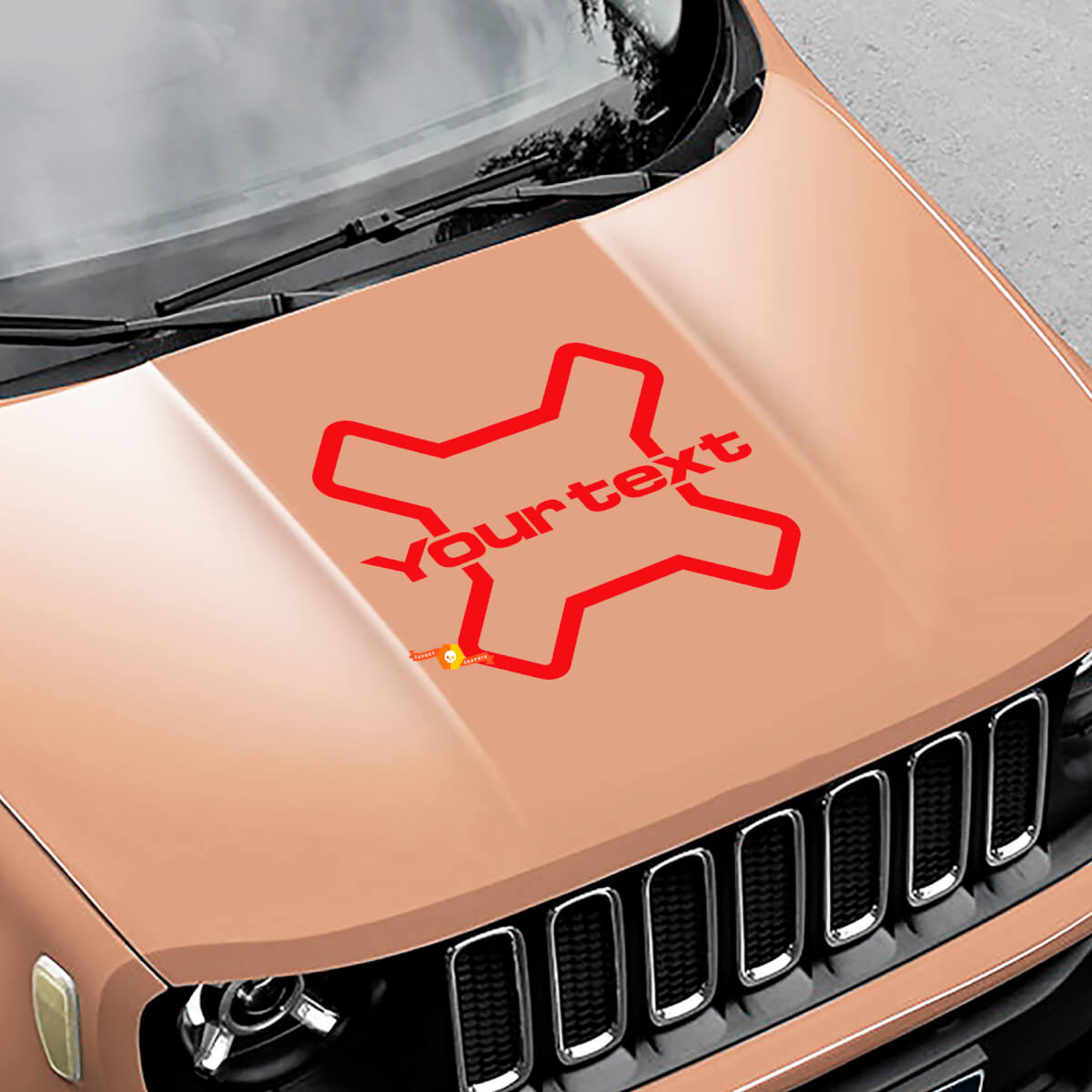 Pegatina adhesiva de vinilo con gráfico de logo para capó lateral camuflaje para Jeep Renegade