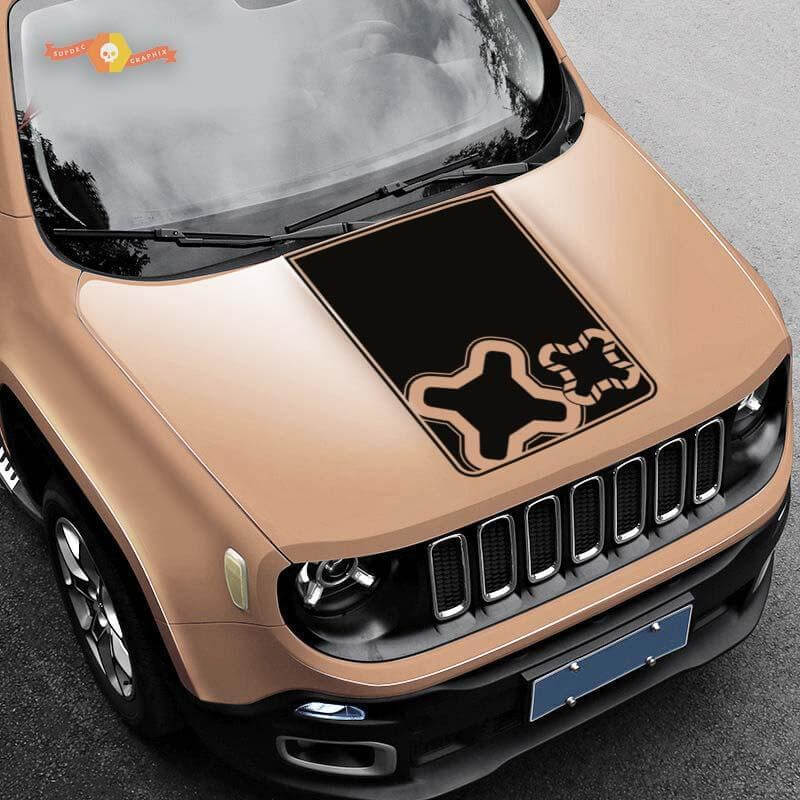 Jeep Renegade Hood Logo Gráfico Vinilo Calcomanía Calcomanía Lateral Camuflaje