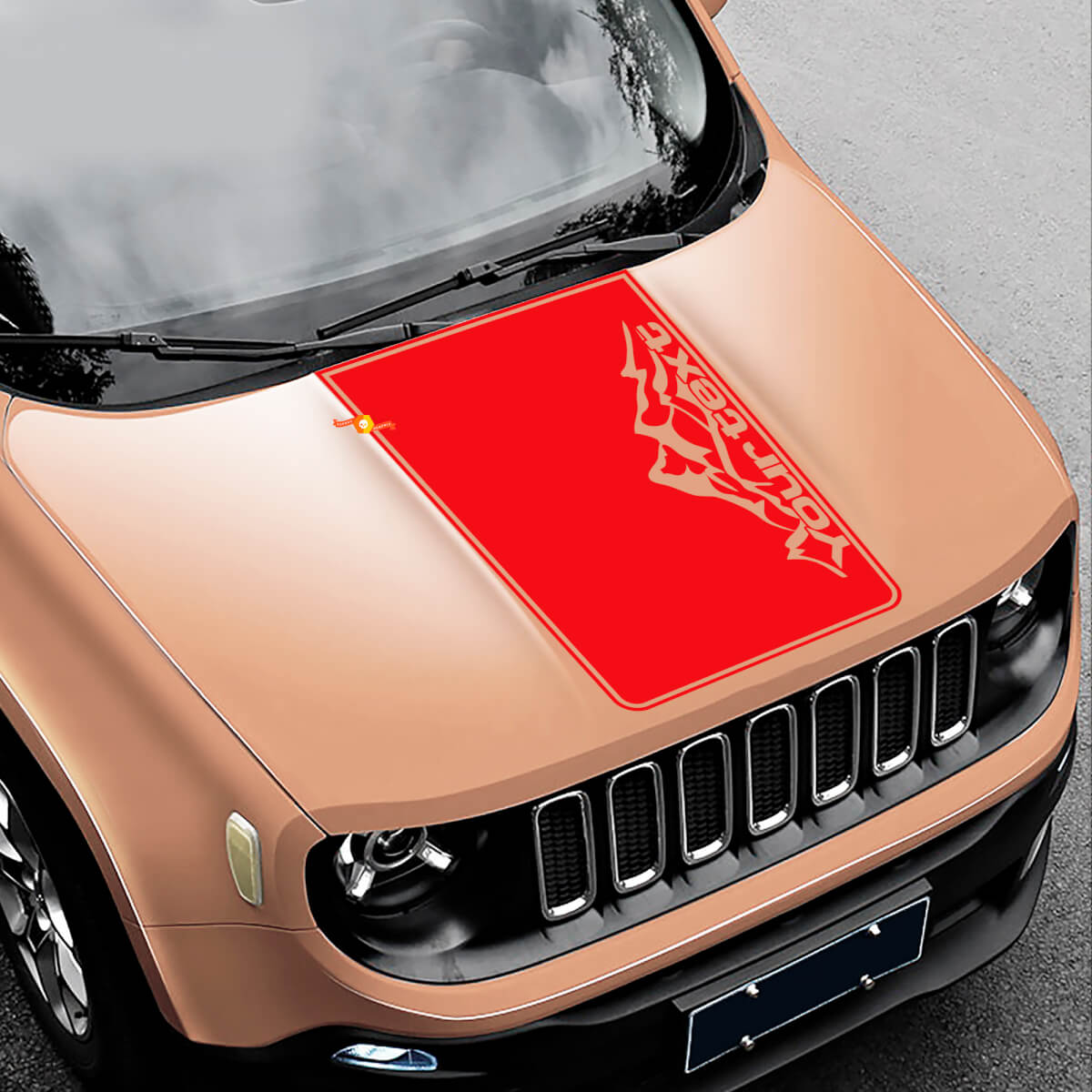 Calcomanía de vinilo a rayas estilo montaña personalizada para capó de Jeep Renegade