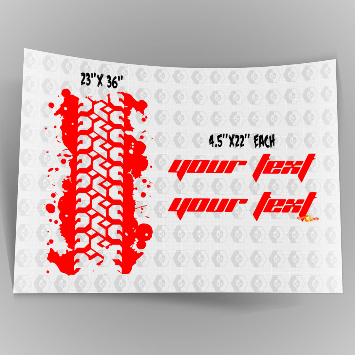 Calcomanía de Vinilo con Letras y Gráfico de Huella de Neumático para Capó para Jeep Wrangler TJ LJ JK