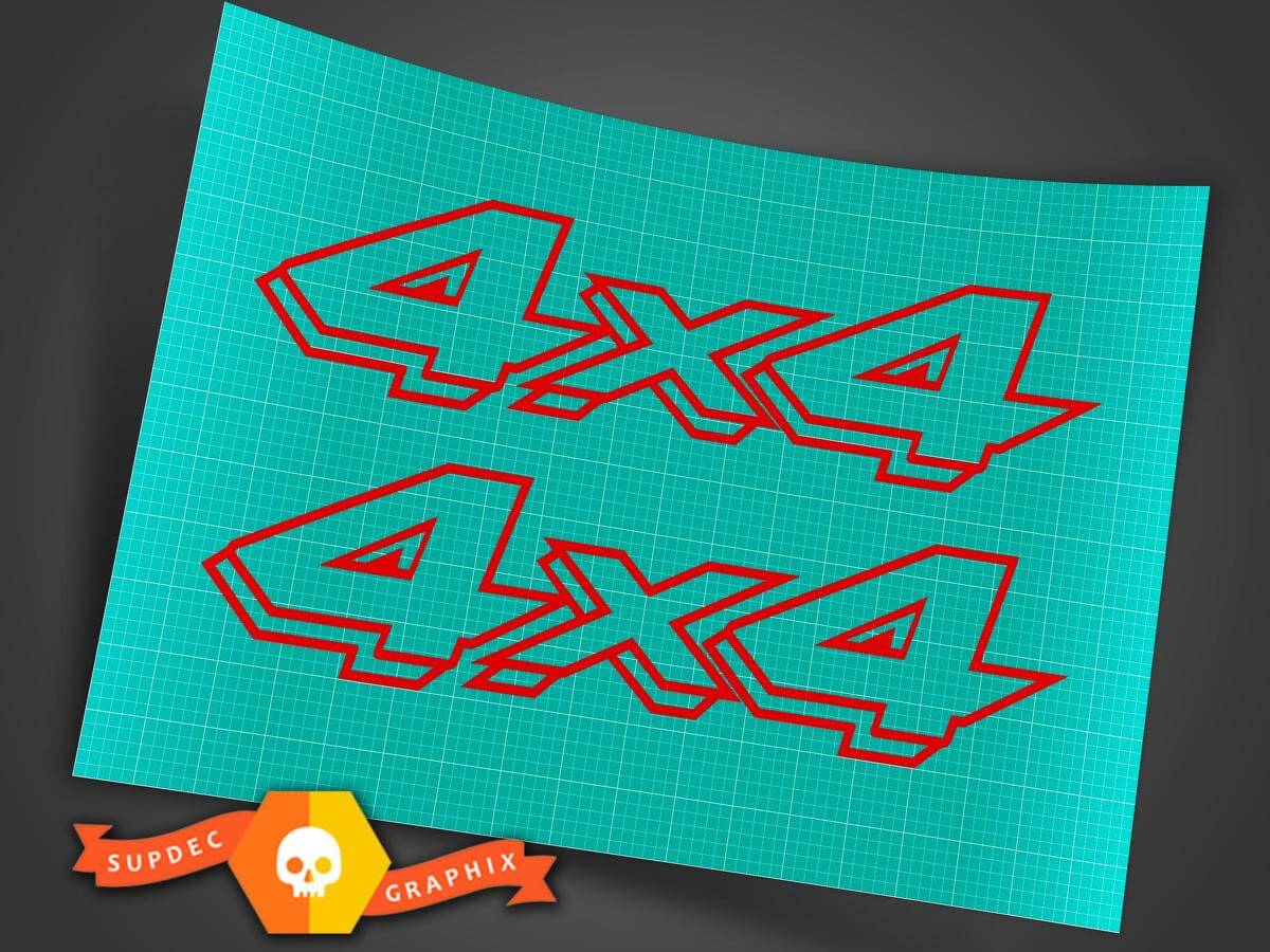 4X4 Esquema Off Road Calcomanías Pegatina 4WD Camión Musclecar Chevy Dodge Toyota GMC Logo