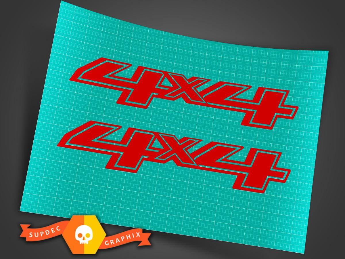 Calcomanía de vinilo roja 4x4 4WD para camión Musclecar