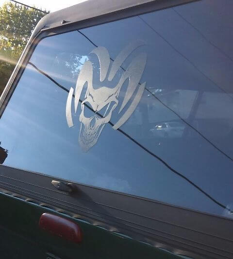 Par de pegatinas personalizadas de calcomanía de vinilo de camión Dodge Ram gráficos cráneo Hemi Mopar rt