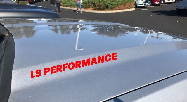 LS Performance - Adhesivo para capó con logotipo de Chevy Cadillac Corvette Pontiac GTO Camaro, color rojo
