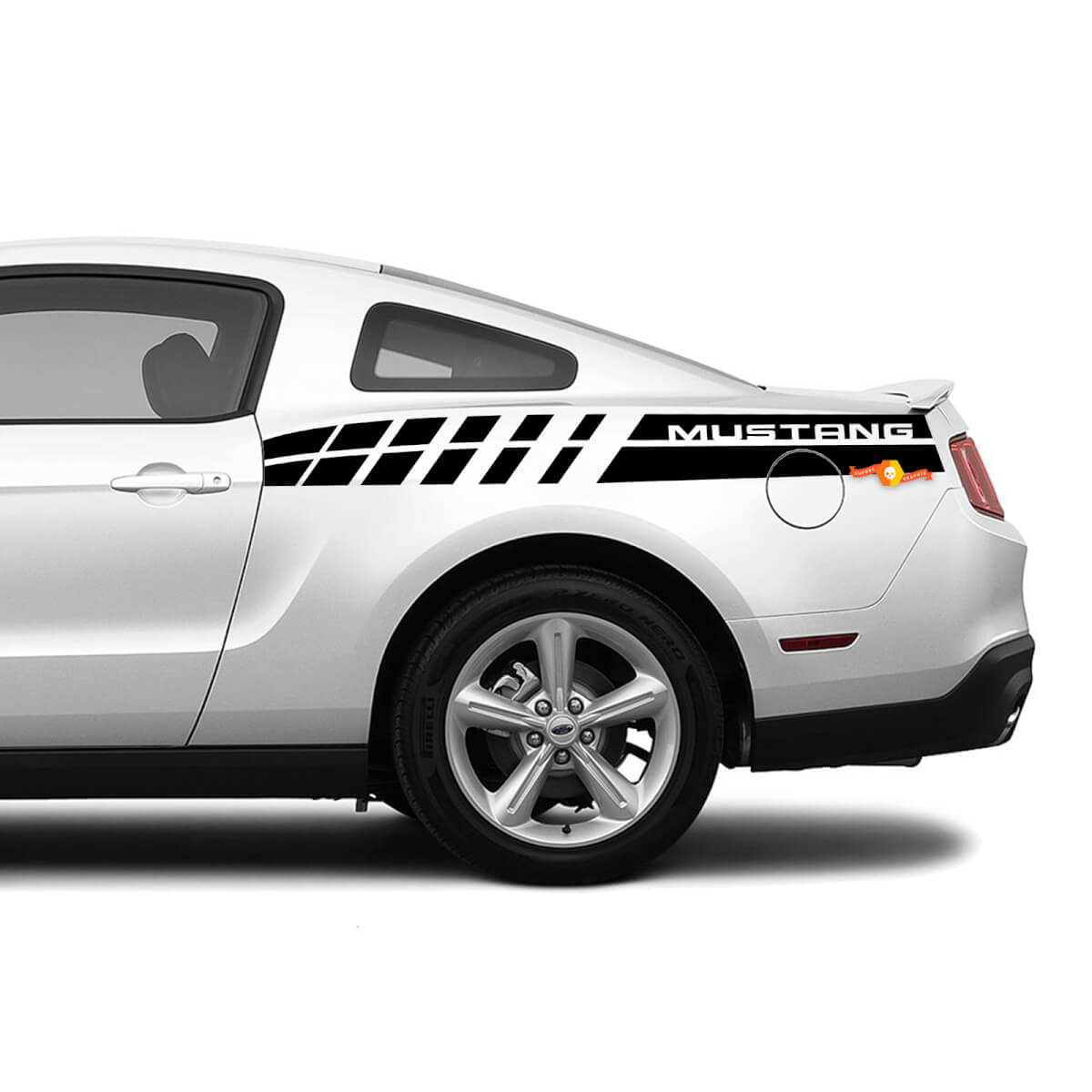 Kit de envoltura de calcomanías de vinilo personalizado para Ford Mustang (2010-2020) - Doble raya trasera Mustang
