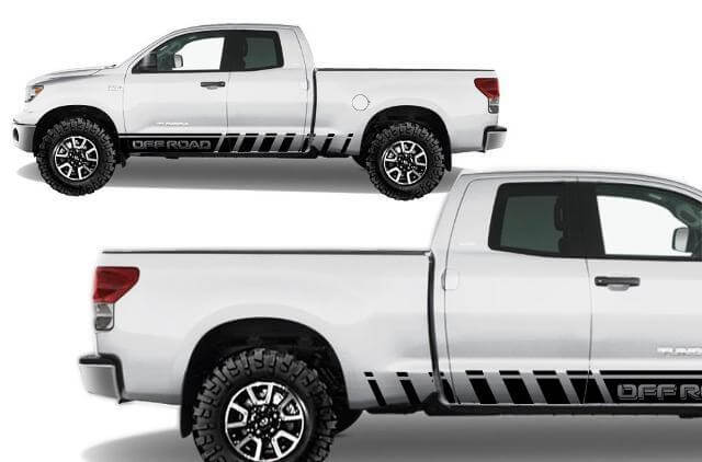 Calcomanía de vinilo con rayas laterales Off Road para Toyota Tundra 2007-2013