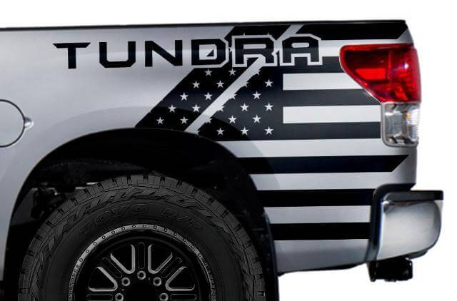 Adhesivo Vinilo Trasero Lateral Bandera USA para Toyota Tundra 2007-2013