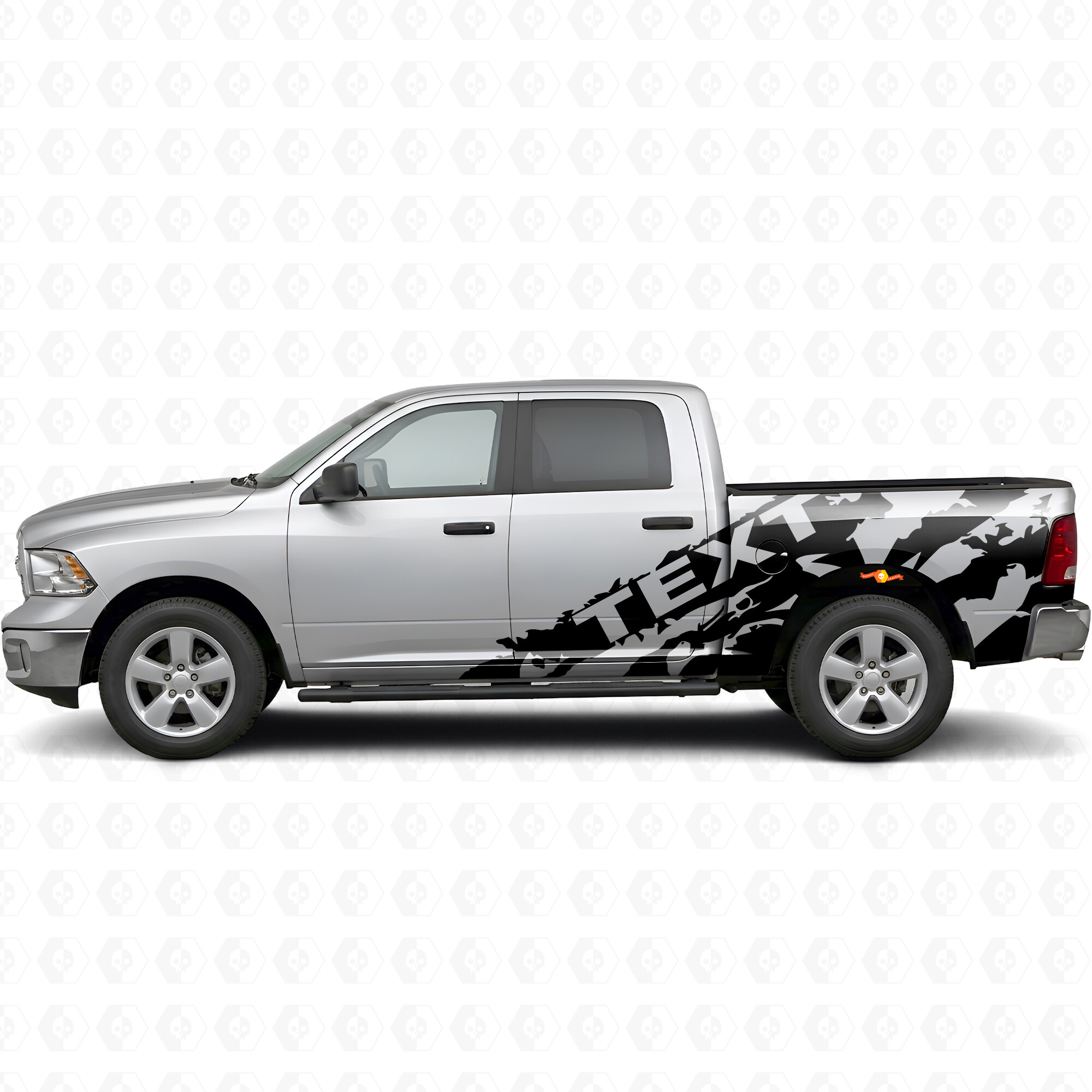 Kit de vinilo lateral personalizado contra salpicaduras de barro para Dodge Ram 1500-3500 2009–18