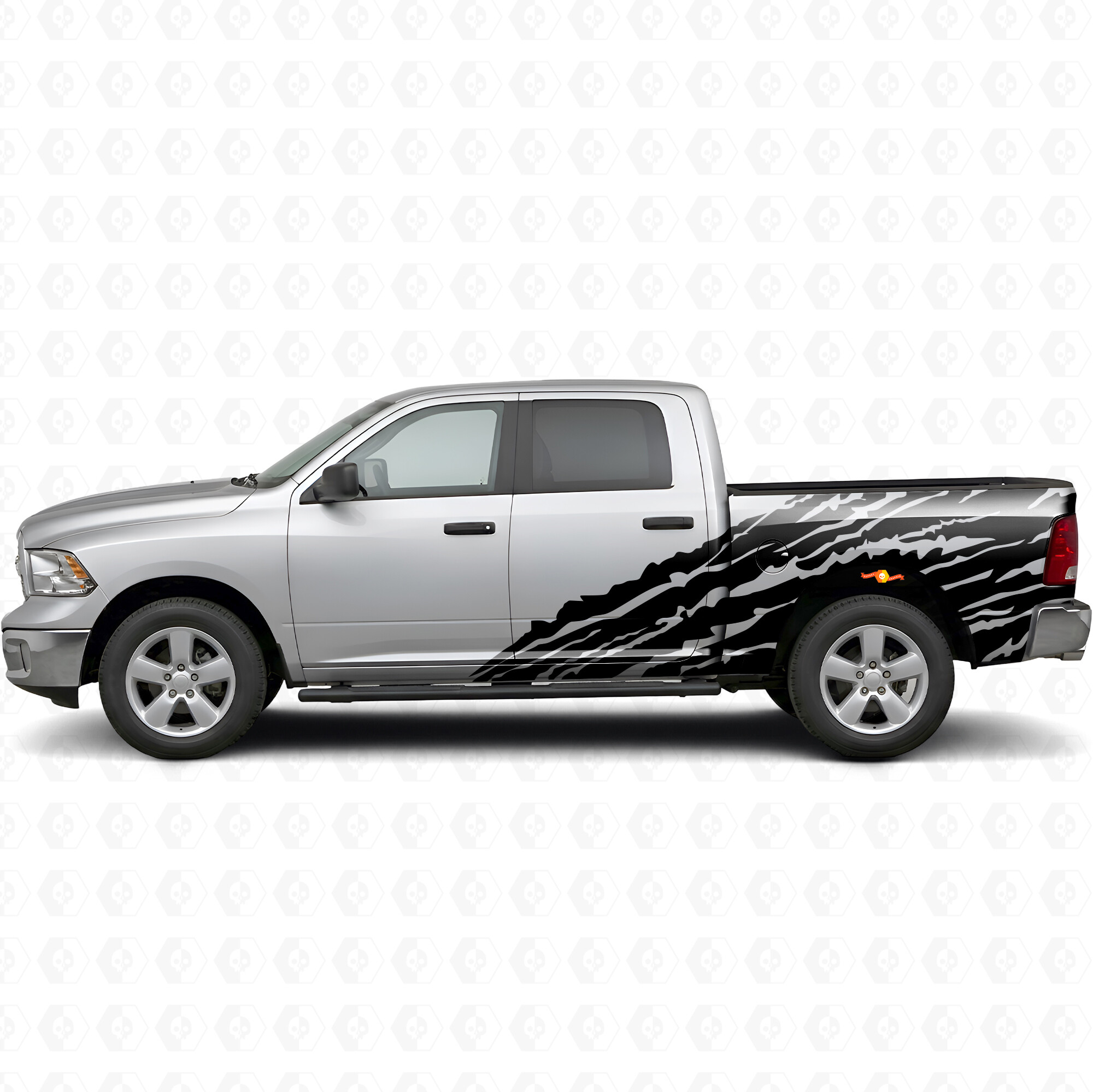 Pegatinas laterales de vinilo con franjas estilo salpicadura de barro para Dodge Ram 1500