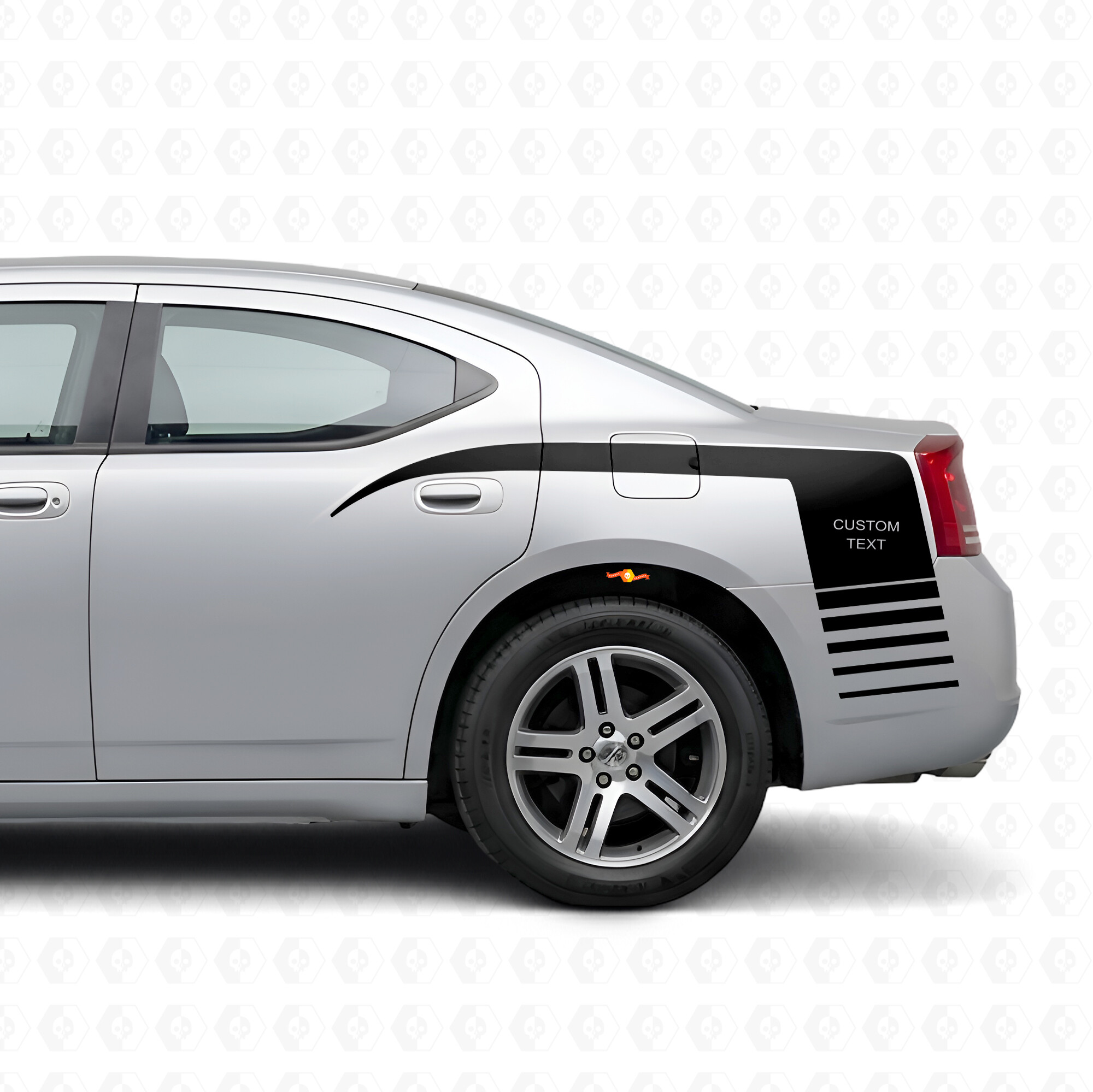 Pegatina de vinilo lateral con franjas estilo garra estroboscópica personalizada para Dodge Charger 2006-2010