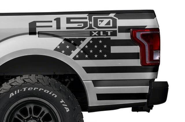 Kit de vinilo adhesivo para lateral trasero con bandera de EE. UU. para Musclecar F-150 2015-2017