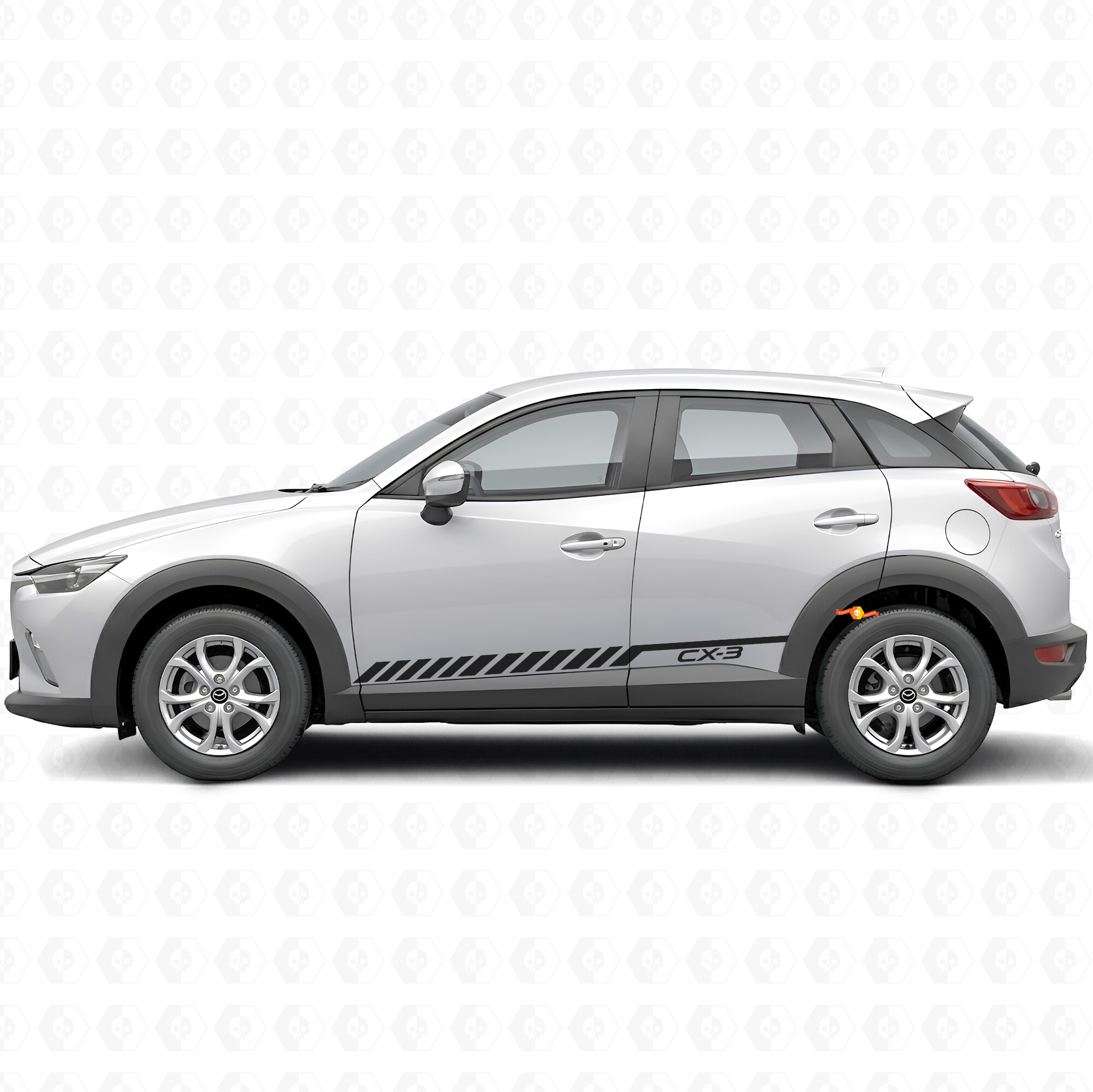 Pegatina de vinilo con franjas de competición para la puerta del Mazda CX-3
