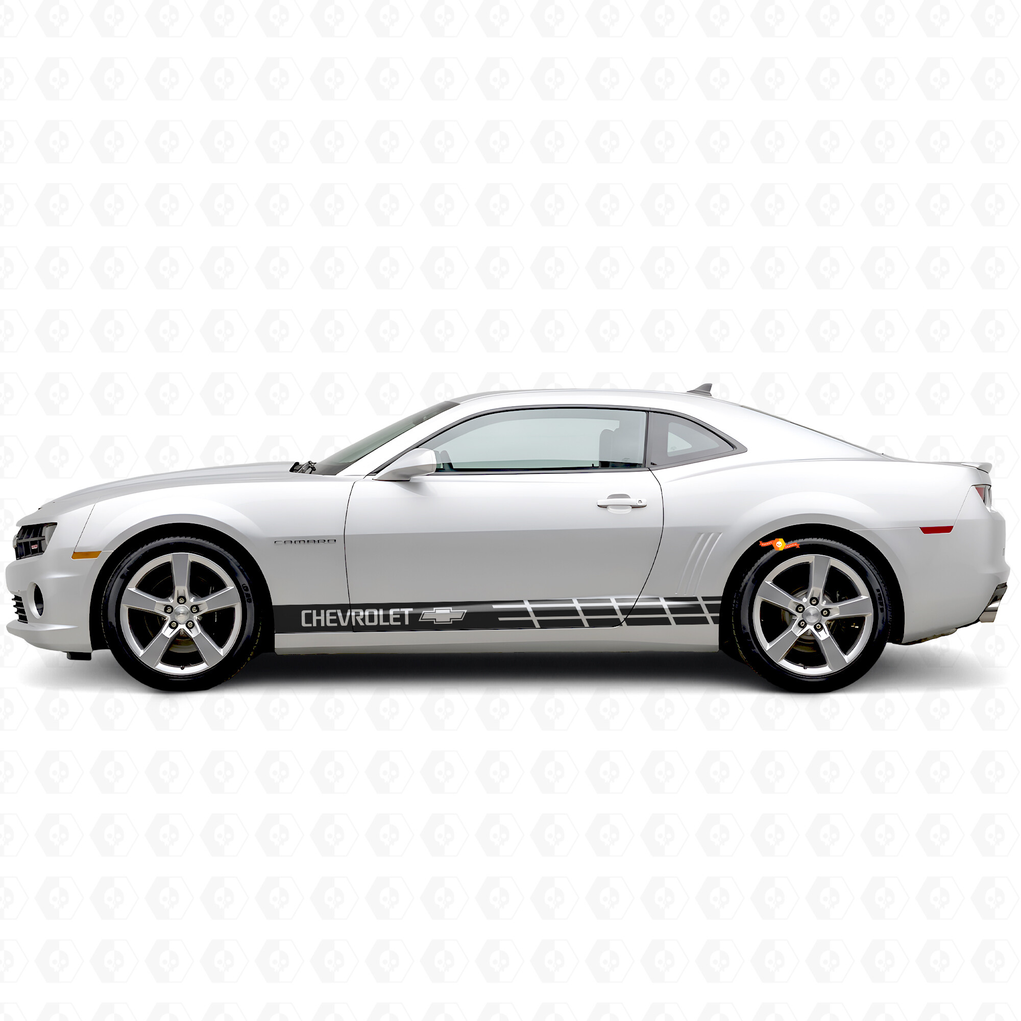 Pegatina lateral de vinilo con franjas deportivas de marca para Chevrolet Camaro