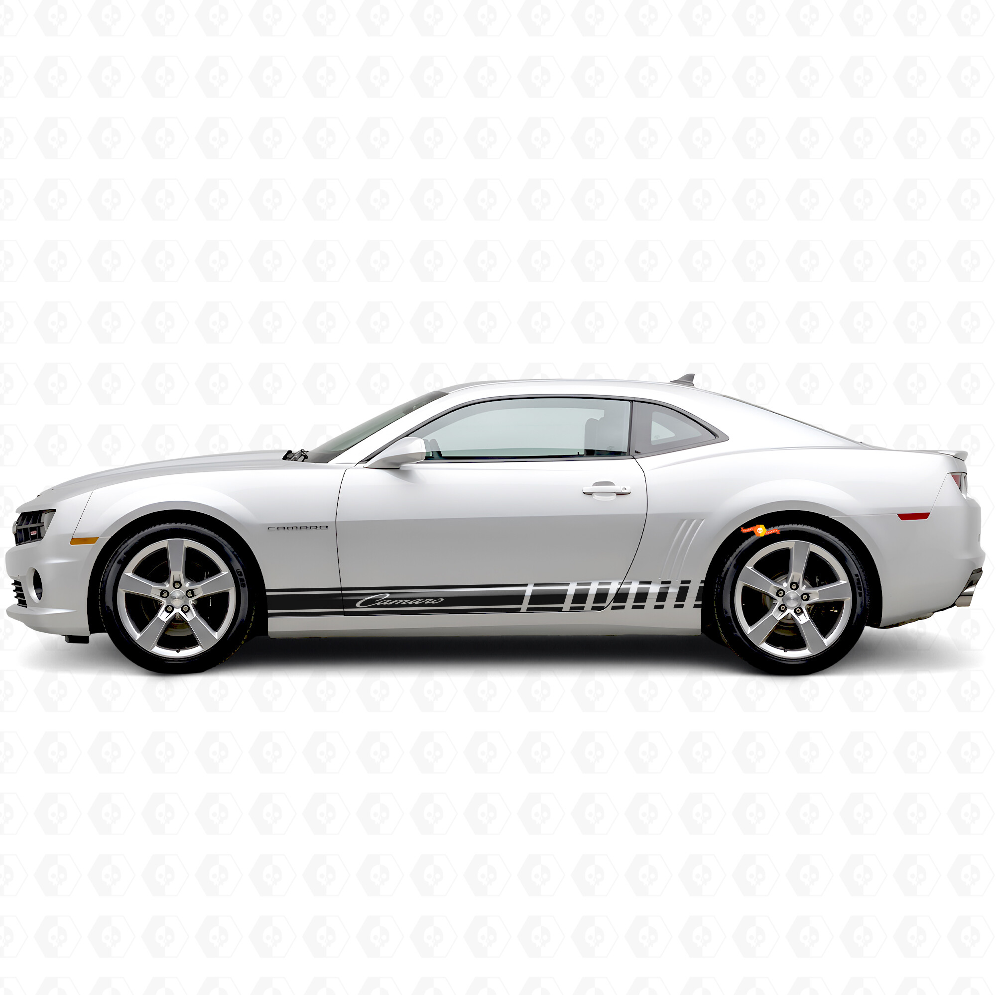 Vinilos laterales con rayas de competición y letras Camaro para Chevrolet Camaro