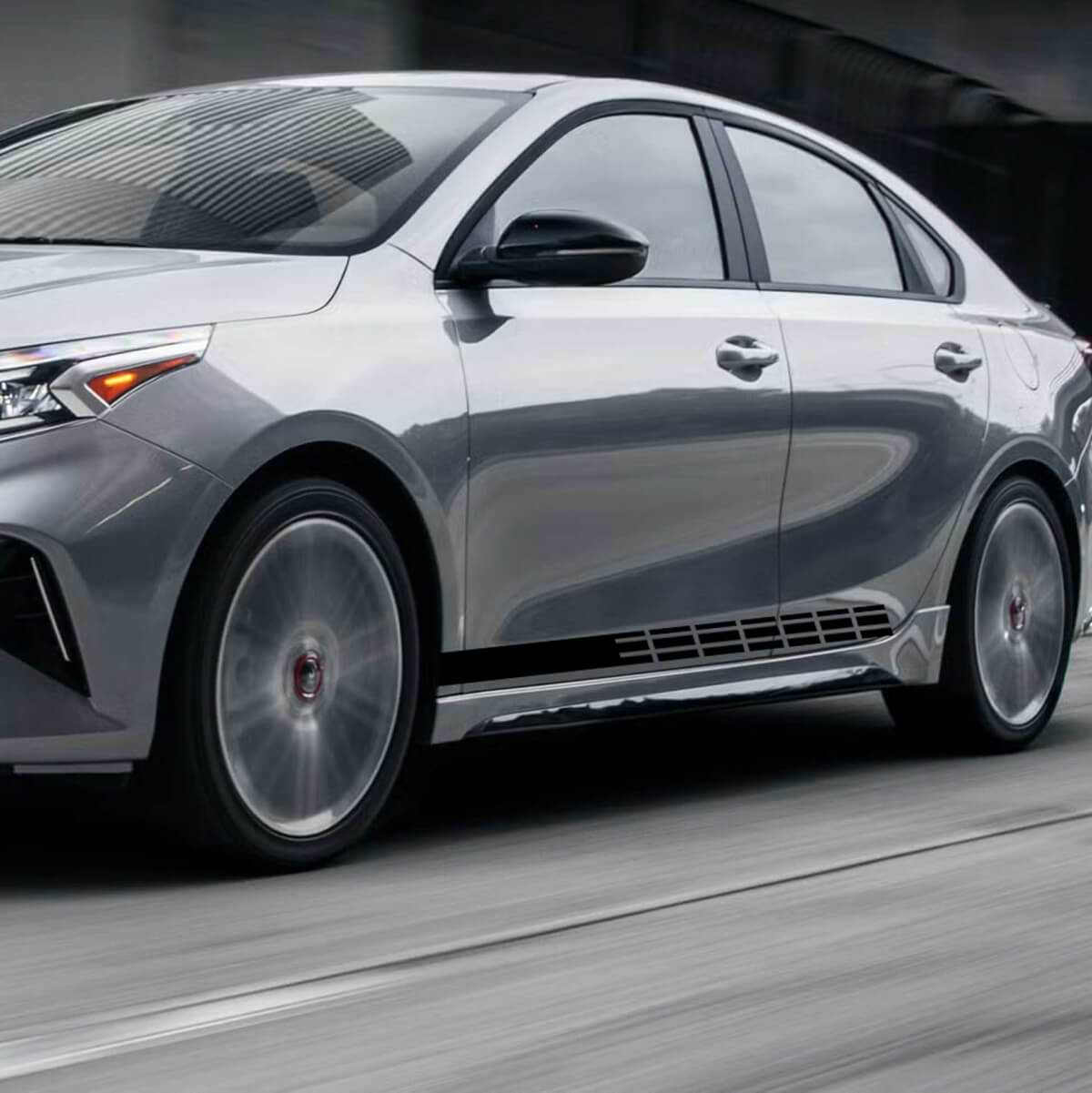 Calcomanía de vinilo con rayas laterales de carreras compatible con Kia Forte 2
