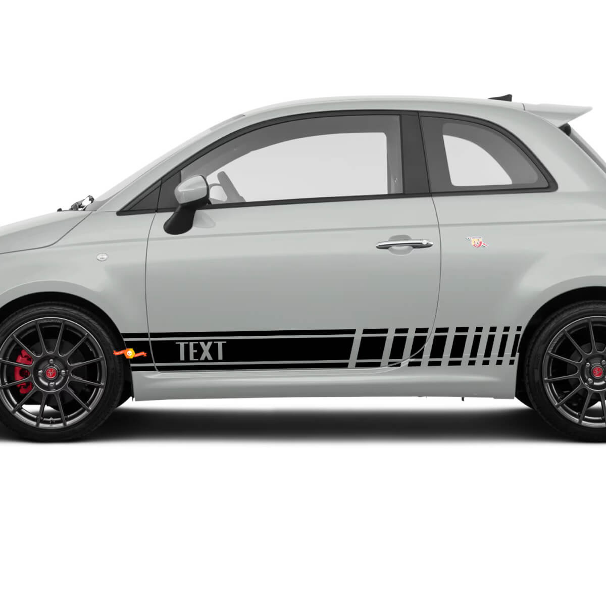 Etiqueta adhesiva de vinilo con gráficos de texto personalizado para Fiat 500 Abarth