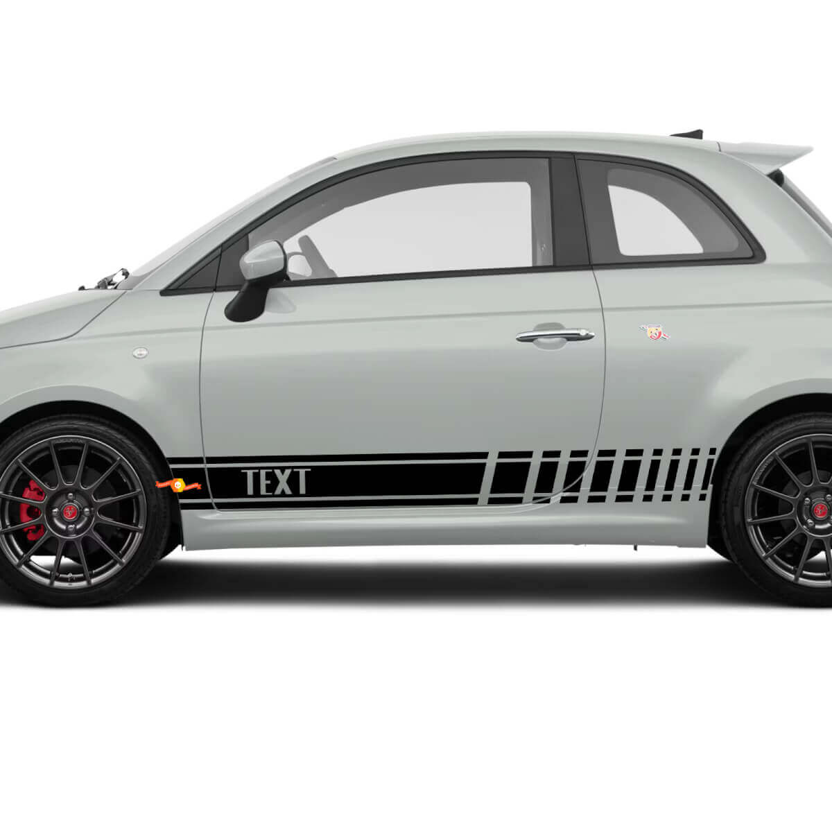 Etiqueta adhesiva de vinilo con gráficos de texto personalizado para Fiat 500 Abarth