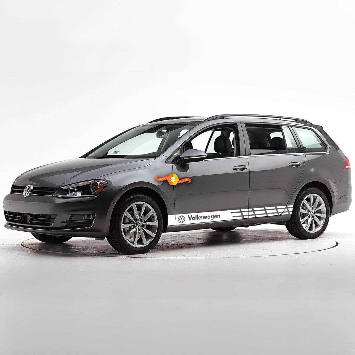 Etiqueta engomada de la etiqueta de las carreras de coches de SportWagen Alltrack de Golf gráfico de varios colores