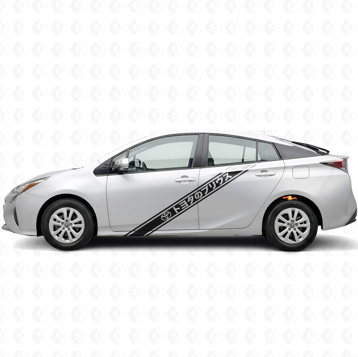 Pegatinas de vinilo laterales con rayas estilo japonés para Toyota Prius