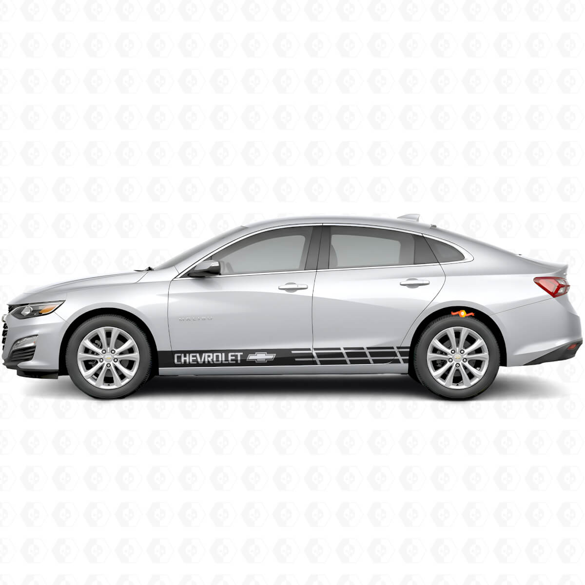 Adhesivo Vinilo Lateral de Franjas de Marca para Chevrolet Malibu