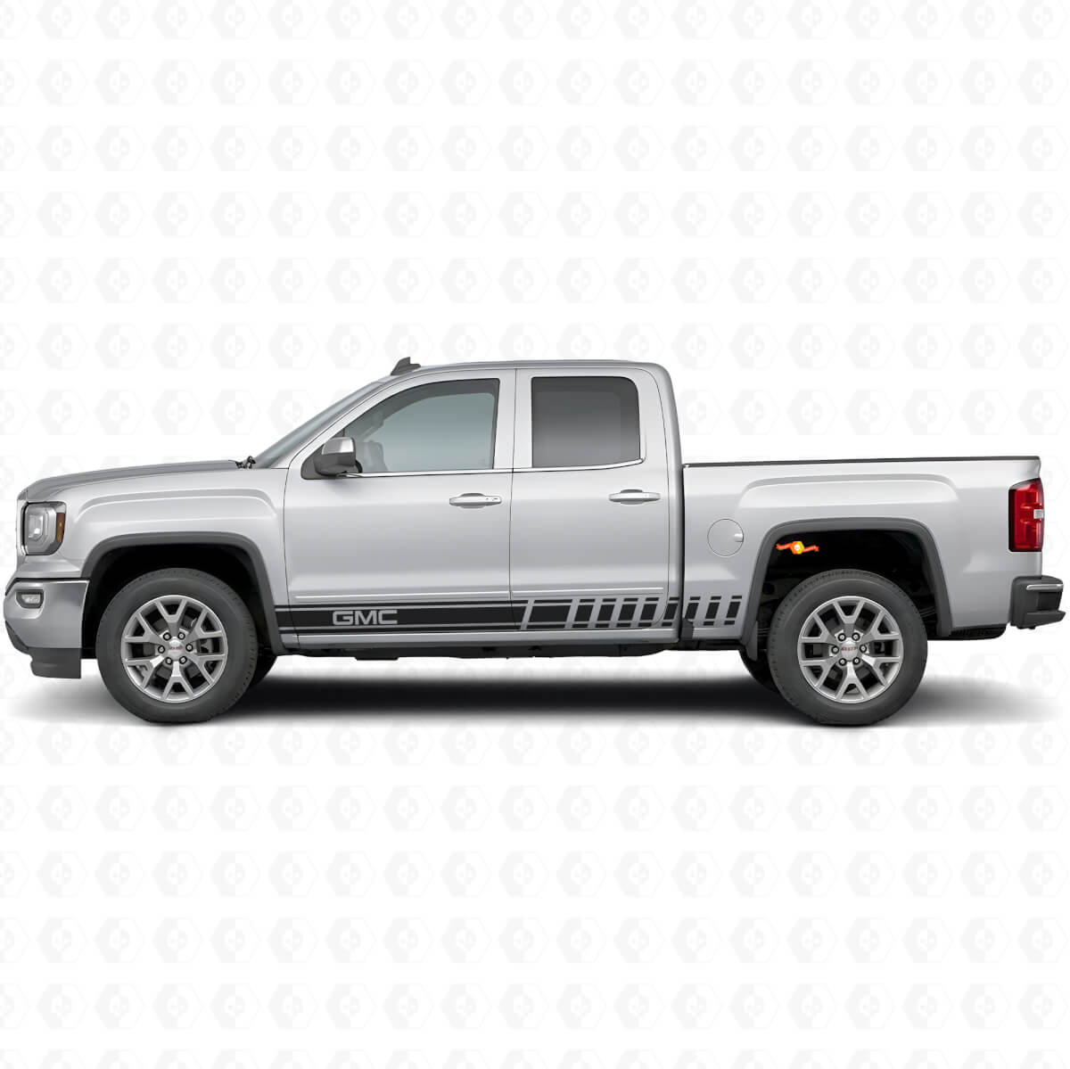 Pegatina de vinilo de franjas laterales con logo GMC para GMC Sierra