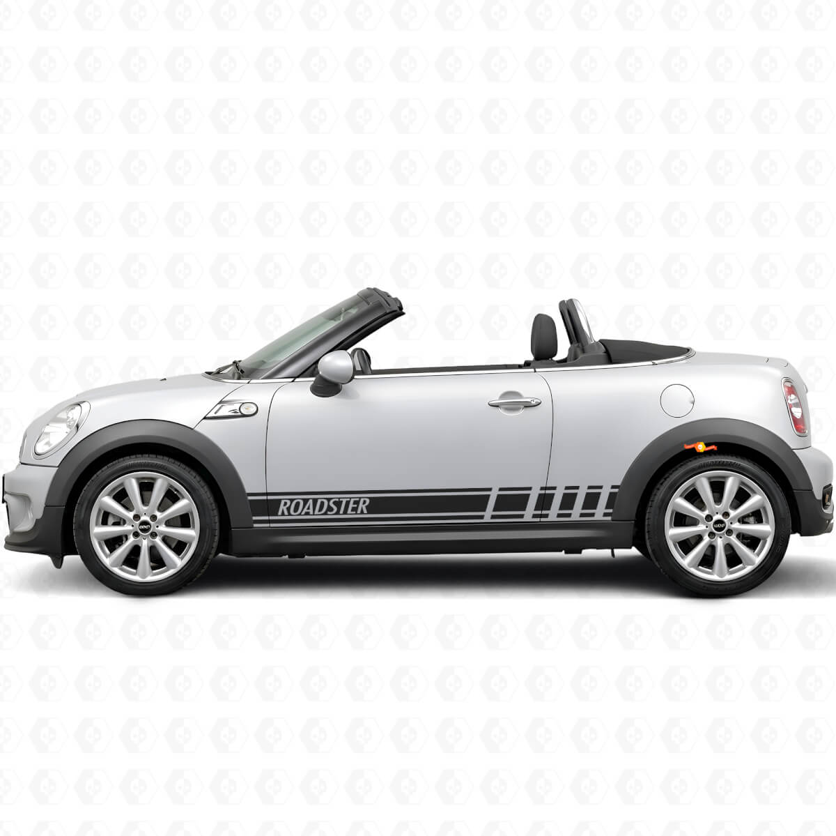 Pegatina de vinilo lateral de franjas estilo racing para MINI Roadster