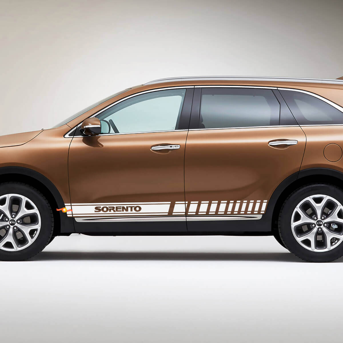 Calcomanía de vinilo con rayas laterales de carreras compatible con Kia Sorento
