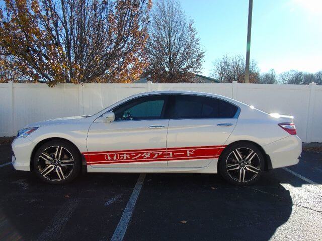 Kit de calcomanías de vinilo con franjas laterales japonesas para Honda Accord