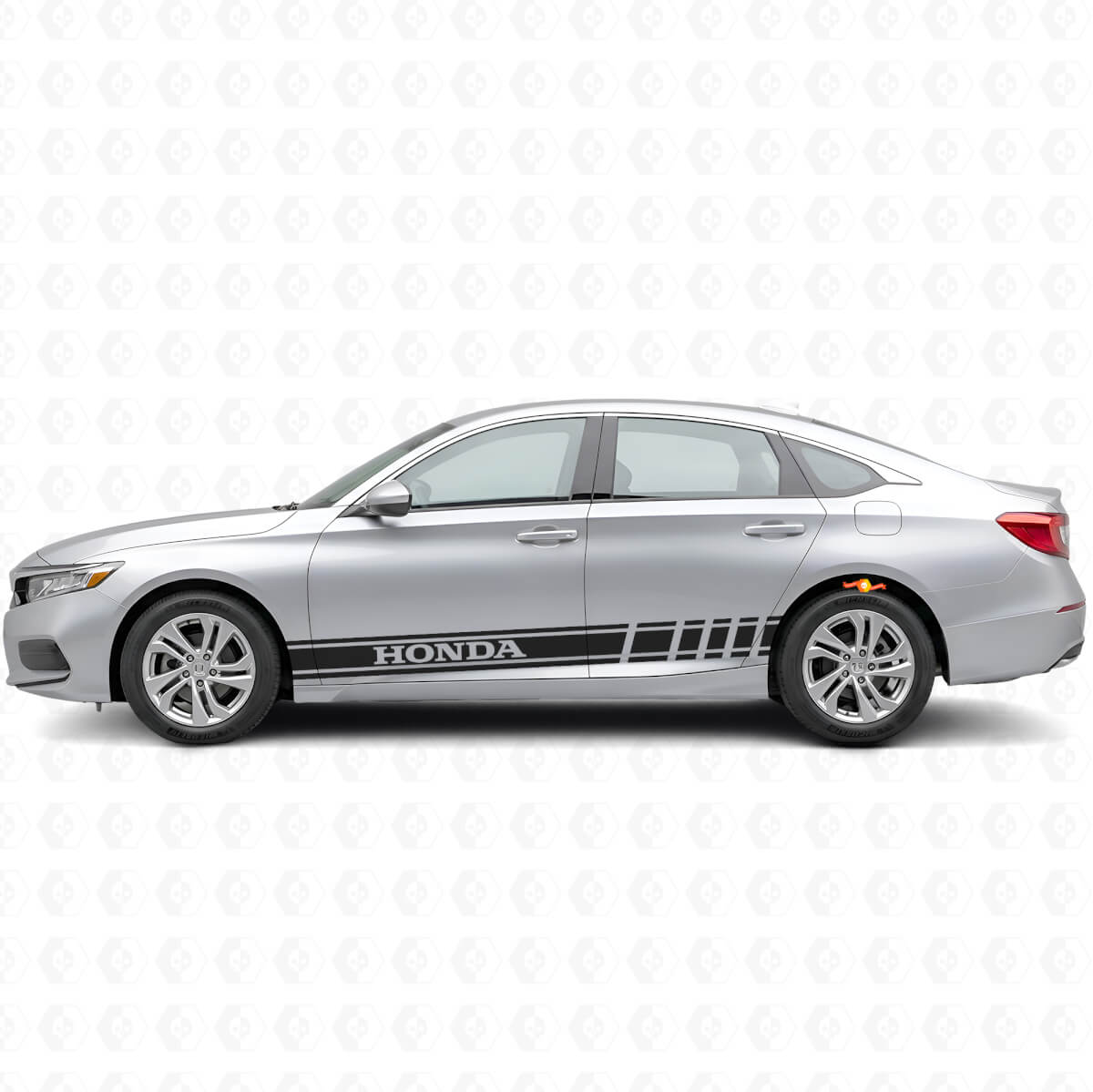 Pegatina adhesiva lateral de vinilo con rayas de competición de marca para Honda Accord