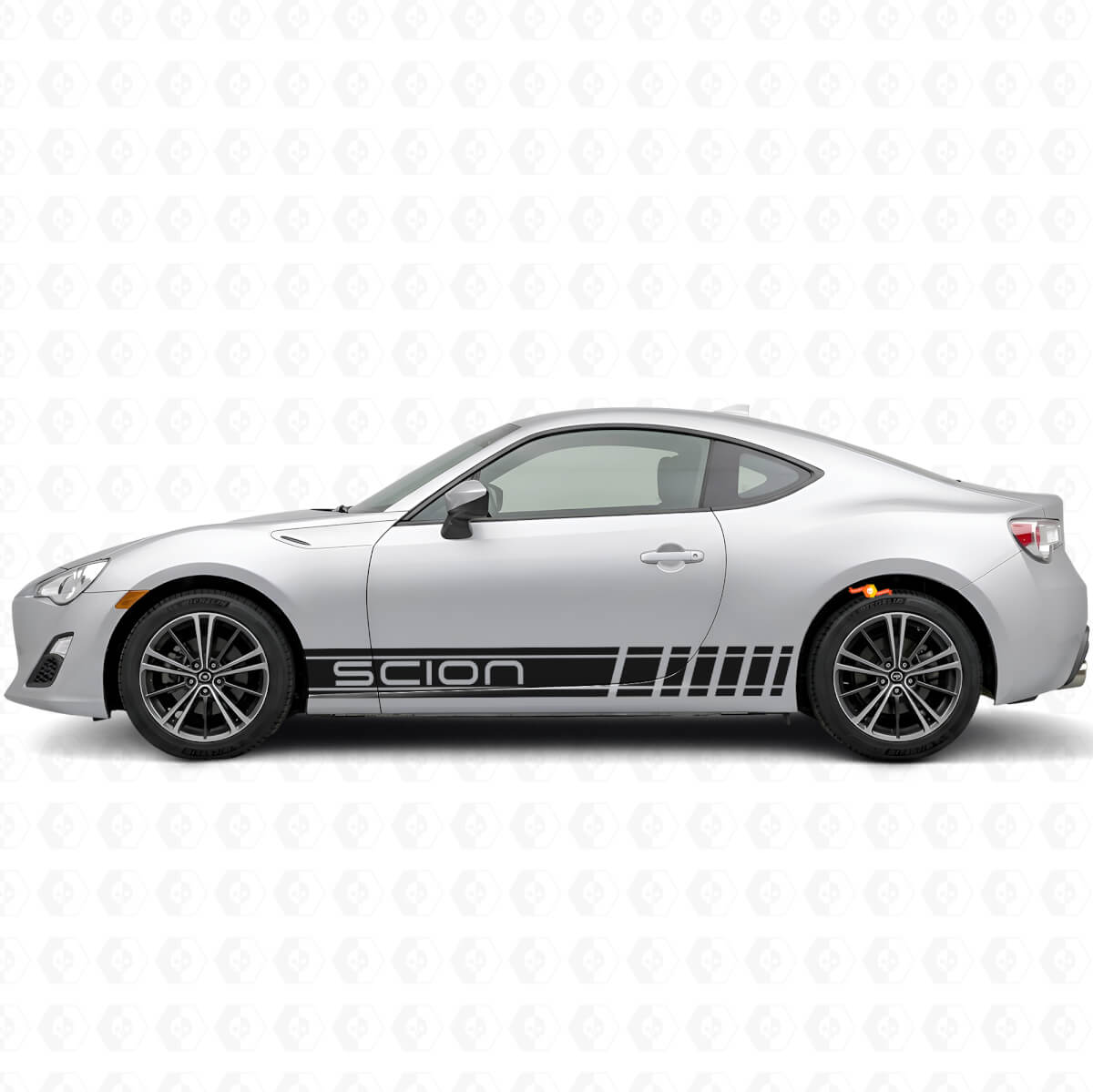 Kit de pegatinas laterales de vinilo con franjas de estilo de competición de marca para Scion FR-S
