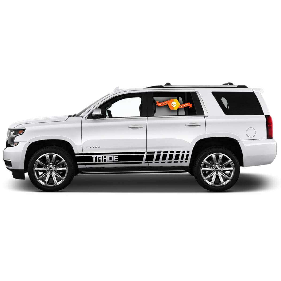 Juego de calcomanías de vinilo con franjas en paneles laterales estilo racing para Chevrolet Tahoe