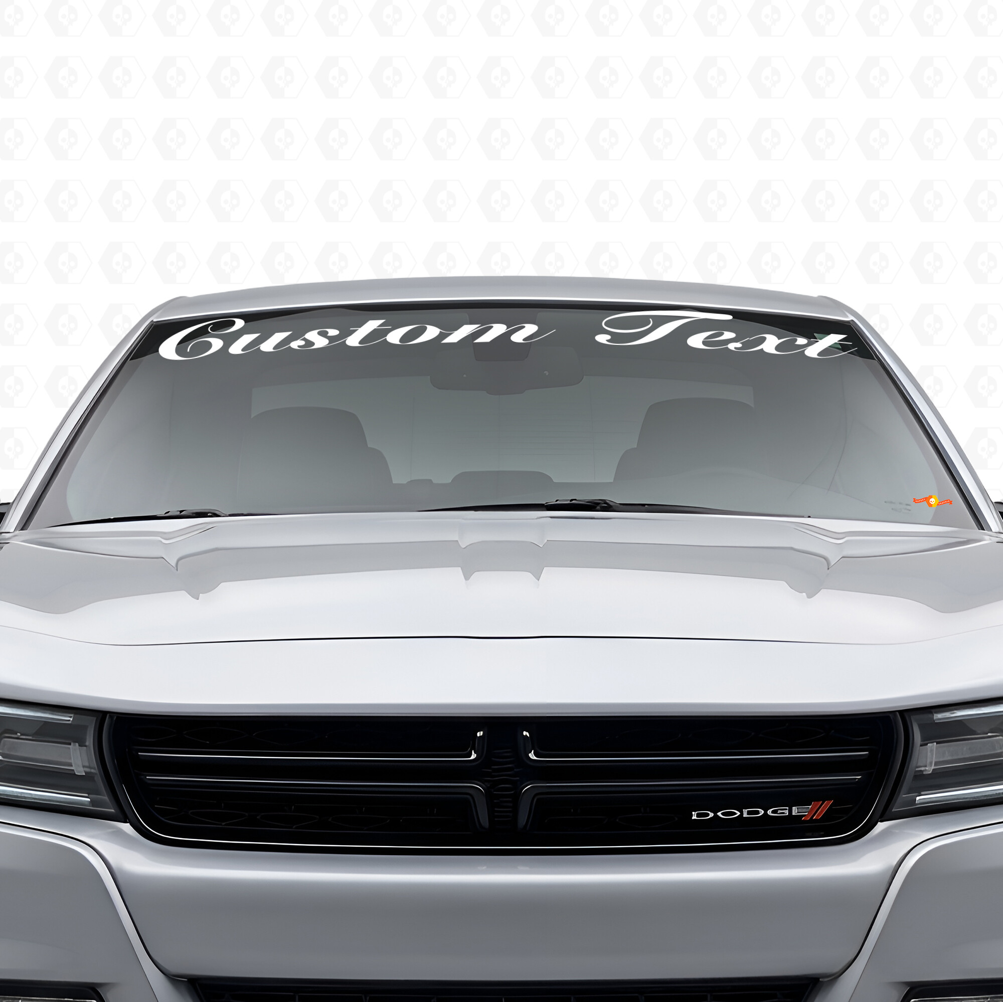 Vinilo adhesivo para parabrisas con texto personalizado estilo manuscrito para Dodge Charger 2015-2026