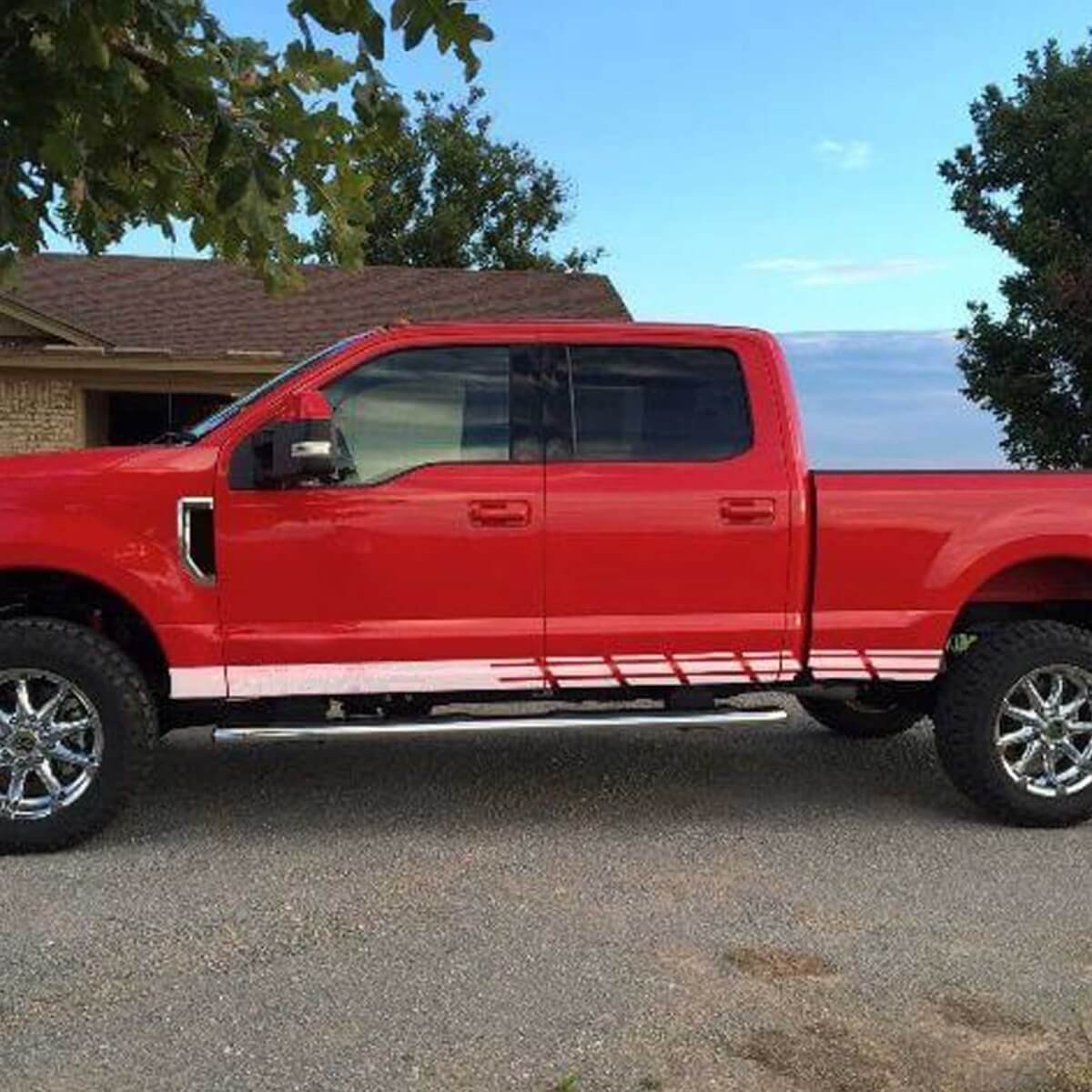 Calcomanía de vinilo de panel lateral con franjas a cuadros Kit de 2 para Musclecar F-250 Super Duty