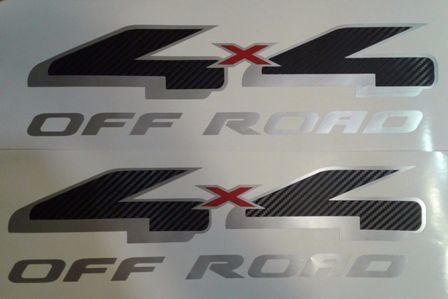 4x4 off road calcomanía pegatina fibra de carbono silverado camión chevrolet (SET)

