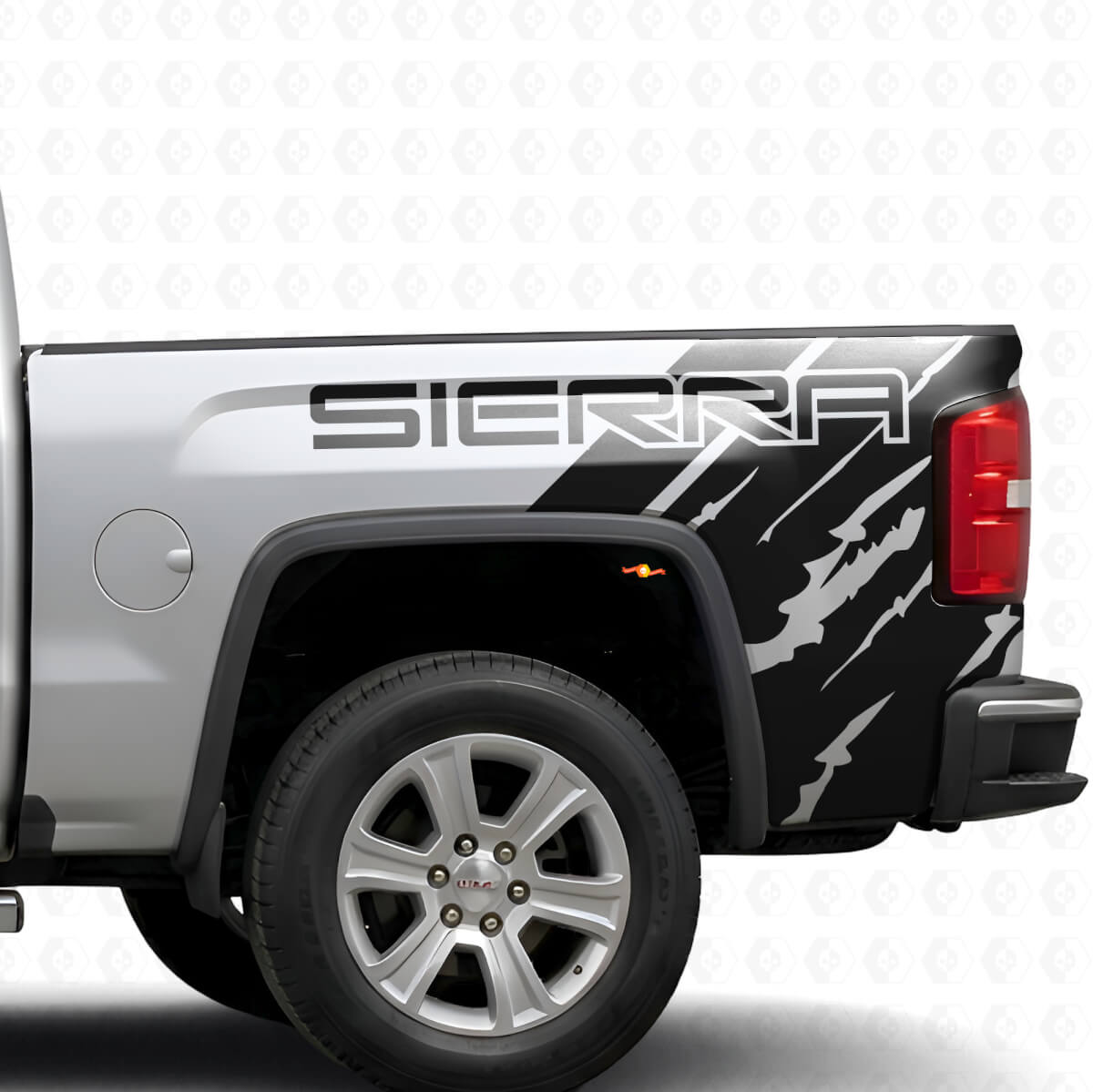 Kit de Pegatinas de Vinilo de Estilo Desgastado con Marca para la Cabecera de la Cama del GMC Sierra 2016