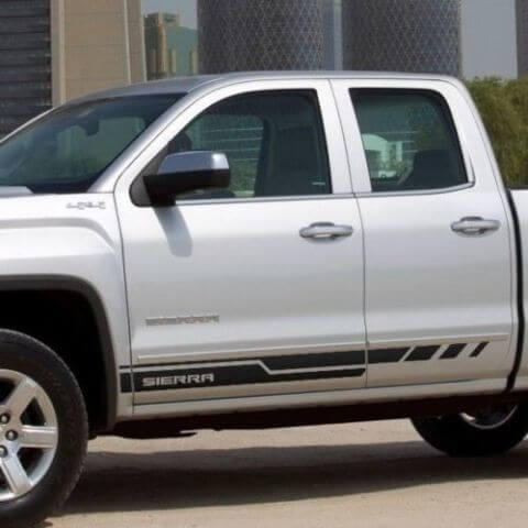 Calcomanía de Rayas Geométricas para Panel Lateral de Puerta con Letras Sierra Gráficos para GMC Sierra