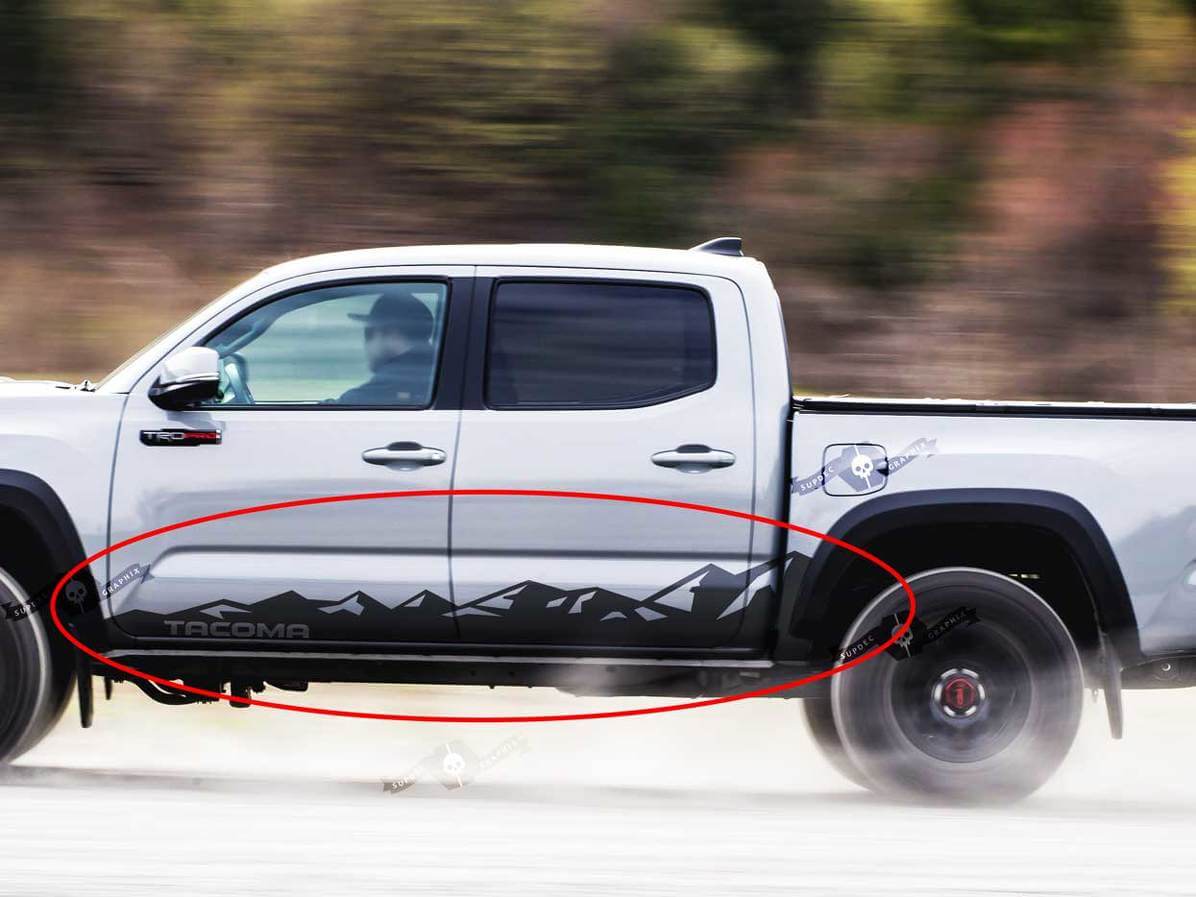 Kit de Vinilo con Calcomanía para Paneles Laterales Mountain Style para Toyota Tacoma 2004-21