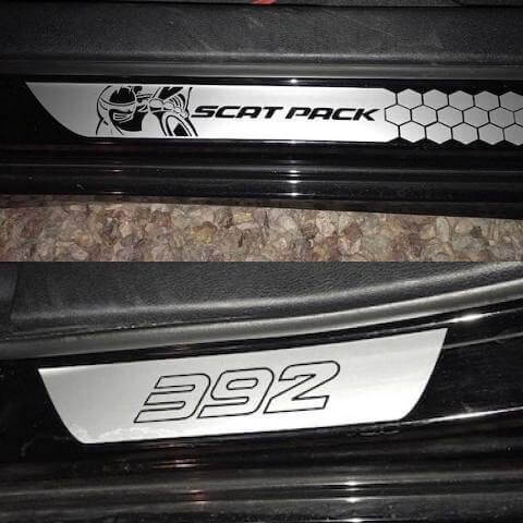 Juego de calcomanías adhesivas de vinilo para umbral de puerta estilo Scat Pack 392 para Dodge Charger