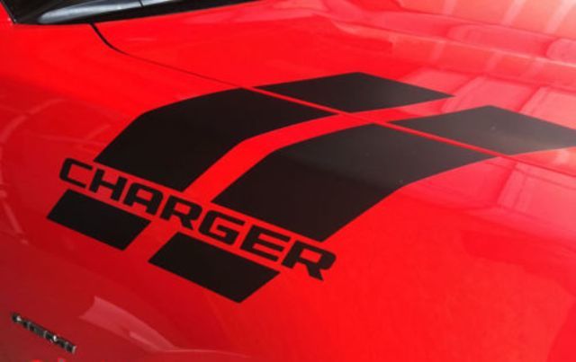 Calcomanías de vinilo con franjas en el guardabarros con marca para Dodge Charger 2012-2018
