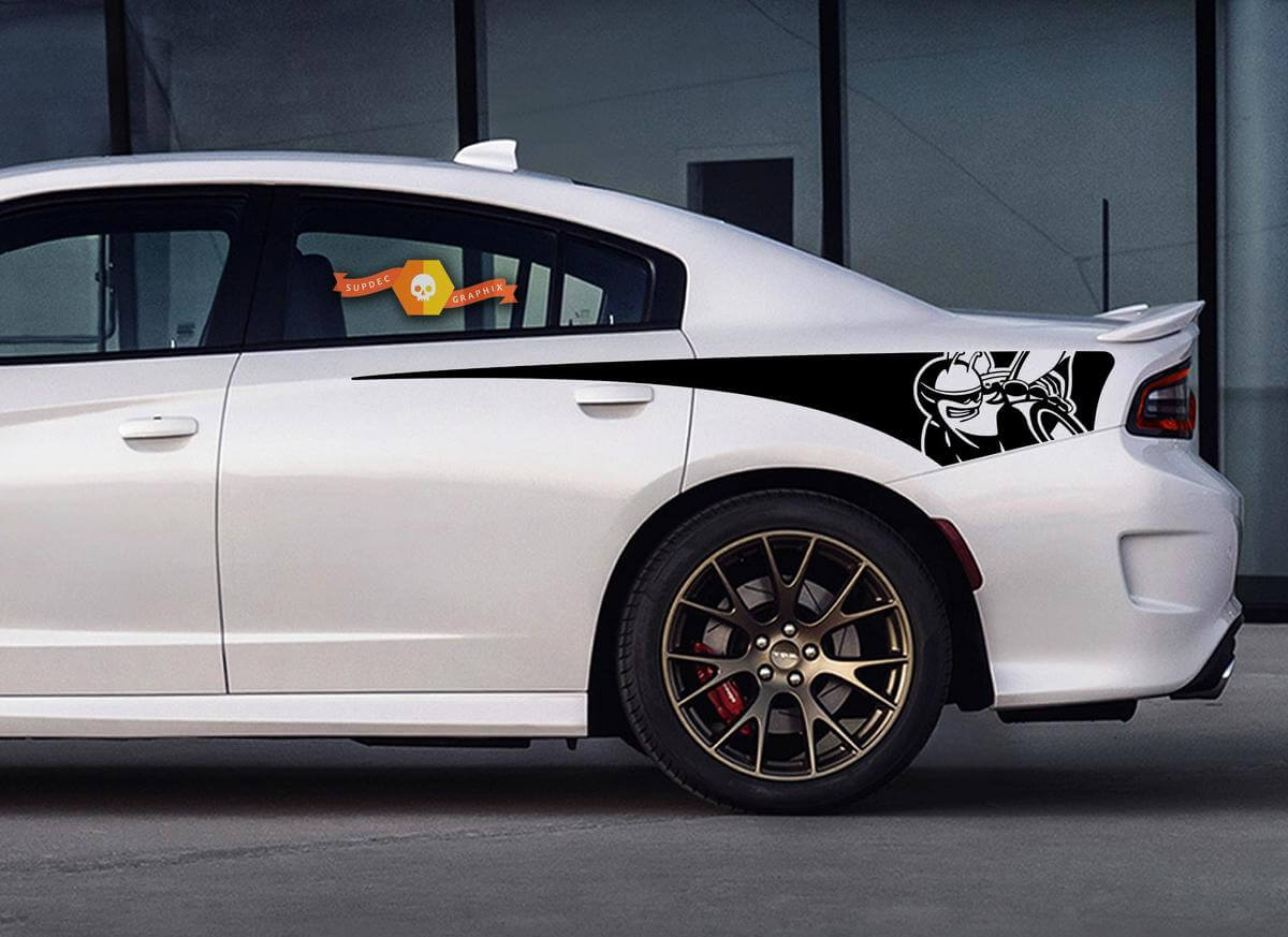Juego de adhesivos de vinilo con franjas traseras Scat Pack para Dodge Charger 2015-2020