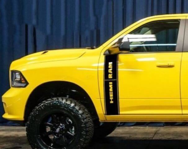 Dodge Ram 1500 RT HEMI lado puerta gráfico Stripe calcomanía pegatina 2009 2016 personalizado