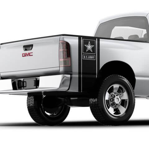Juego de vinilos decorativos para la caja de camioneta tipo Army Star Style para GMC Chevy