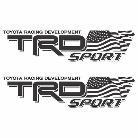 Calcomanía Vinilo para Lateral de Cama TRD Sport con Bandera de EE. UU. para Toyota Tacoma