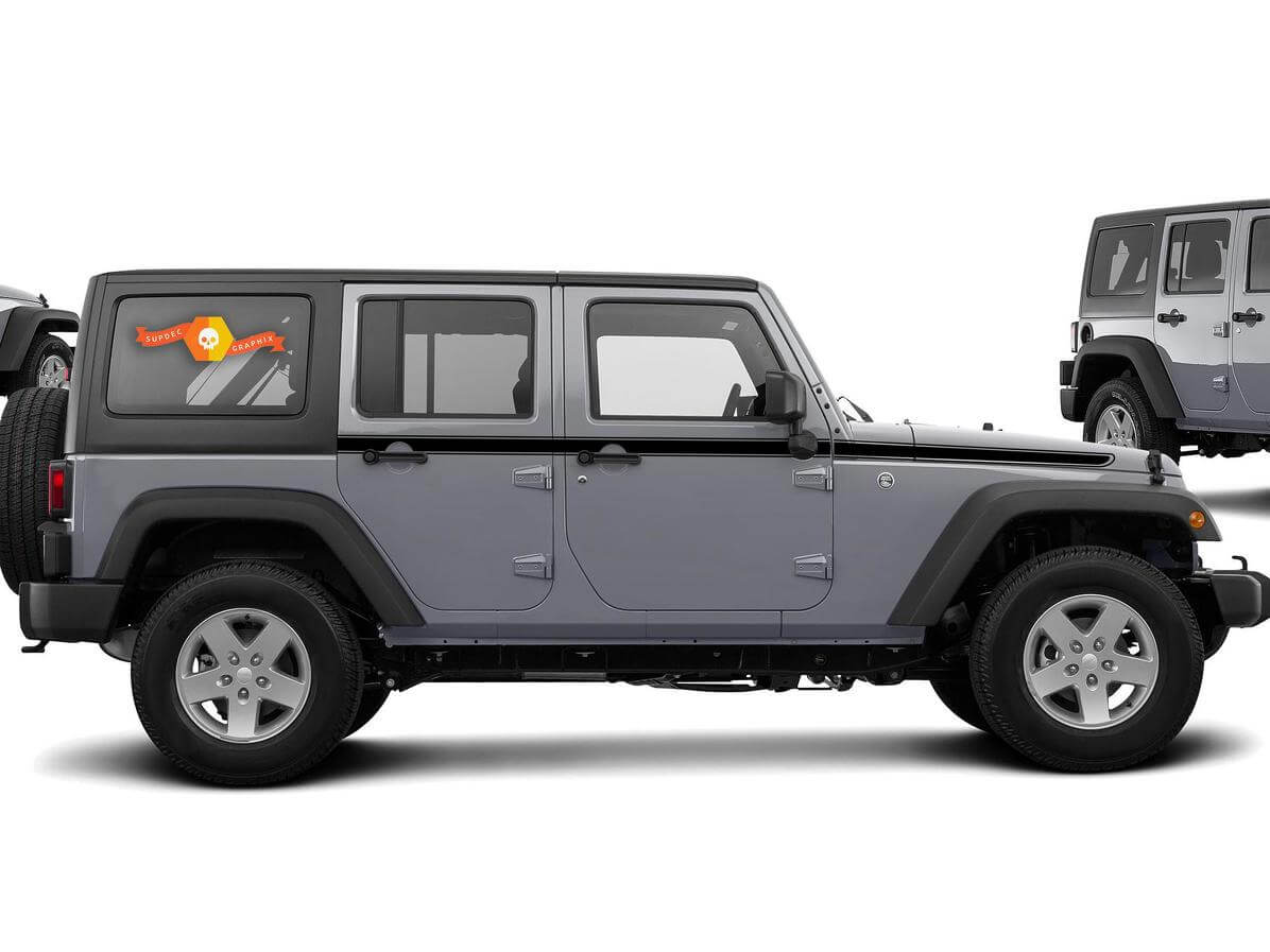 Kit de calcomanías laterales de vinilo con franjas Rubicon Recon Chief para Jeep Wrangler JK JKU