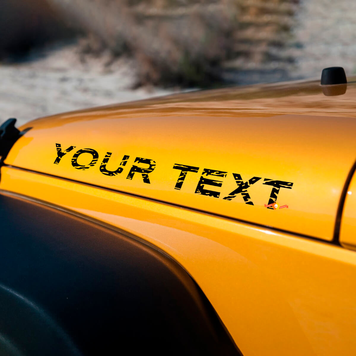 Texto Personalizado Rascado Estilo Desgastado Calcomanías de Vinilo para Capó para Jeep Wrangler JK JL